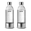 Aarke Lille Carbonator Flaske - 2 stk. 2 x 450 ml - Plastik - Klar/stål