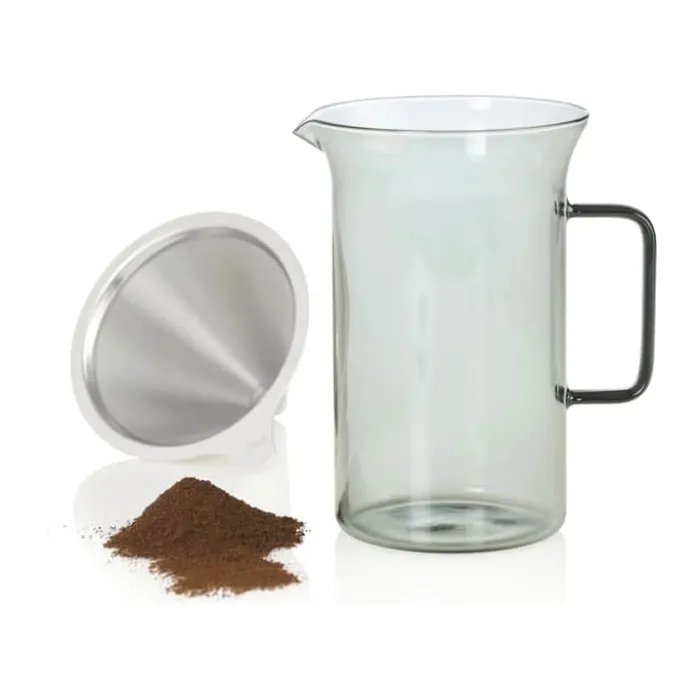 AdHoc Impact Pour-over Kaffebrygger 600 ml - Borosilikatglas/rustfrit stål - Grå