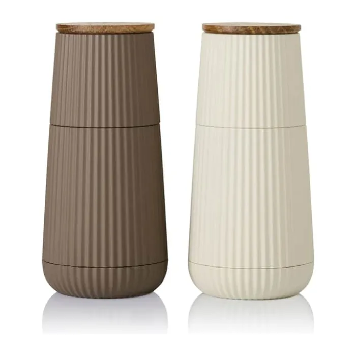 AdHoc Scape Kværnsæt H 12 cm - Keramisk kværnværk - Brun/beige