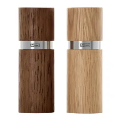 AdHoc Textura Kværnsæt H 13 cm - Egetræ/rustfrit stål - Natur