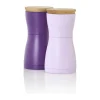 AdHoc Twin Kværnsæt H 13,3 cm - Plastik/egetræ - Lilla