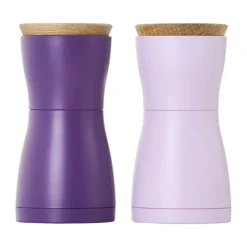 AdHoc Twin Kværnsæt H 13,3 cm - Plastik/egetræ - Lilla