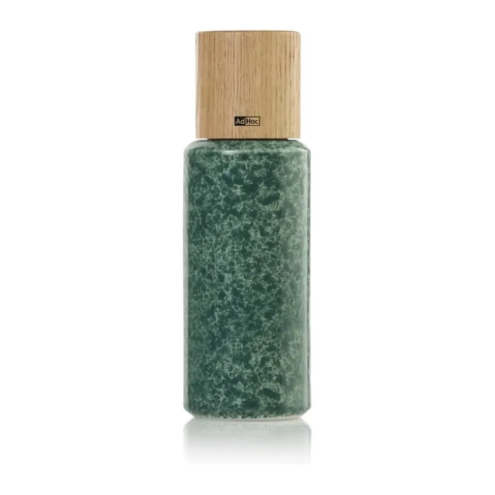 AdHoc Yara Kværnsæt - 2 dele H 18 cm - Keramik/egetræ - Grøn