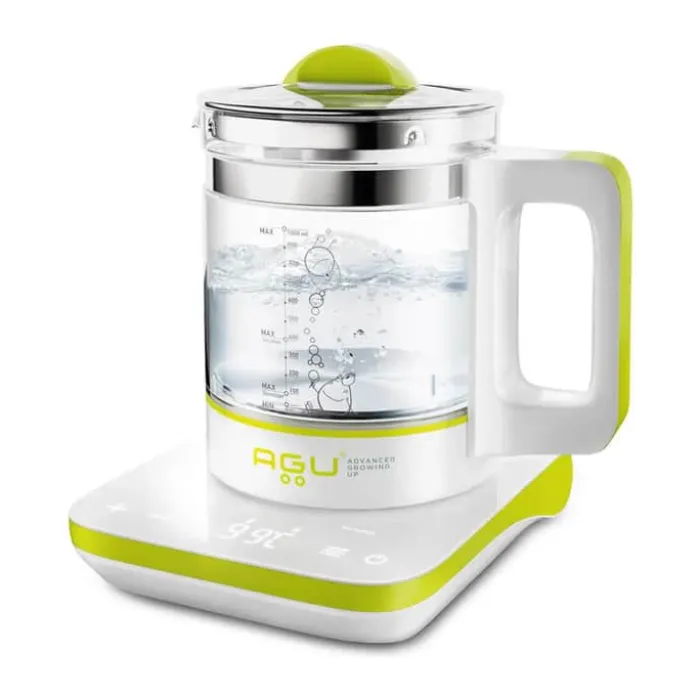 AGU Elkedel 1 liter - Plastik - Hvid/grøn