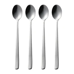 Aida Groovy Cafe Latte Ske - 4 stk. L 18 cm - Stål - Sølvfarvet