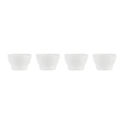 Aida Groovy Æggebæger - 4 stk. H 6 cm - Stentøj - Hvid
