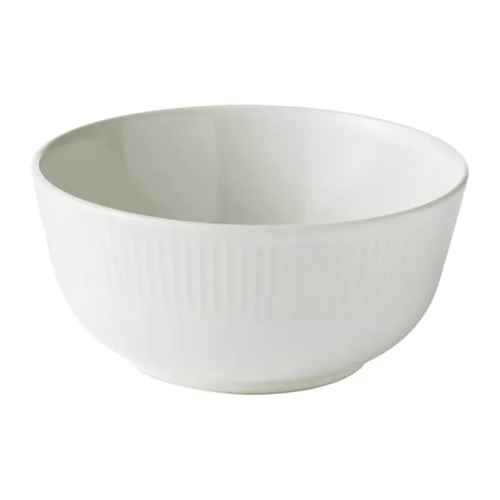 Aida Groovy Skål Ø 14,5 cm - Stentøj - Hvid