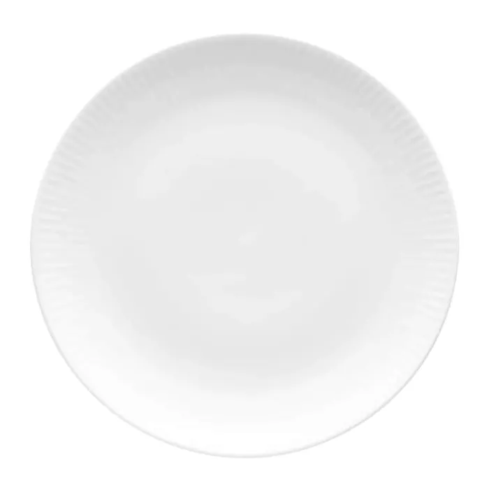Aida Relief Frokosttallerken - 4 stk. Ø 22 cm - Porcelæn - Hvid