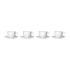 Aida Relief Kaffekop m. underkop - 4 stk. 20 cl - Porcelæn - Hvid