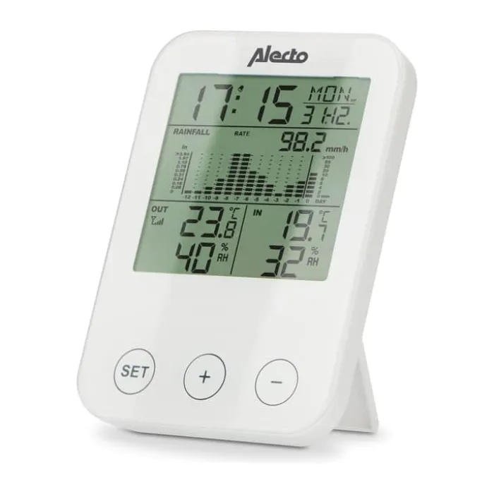 Alecto Home Vejrstation WS-1200 Indendørs- og udendørstemperatur - Trådløs sensor - Nedbør