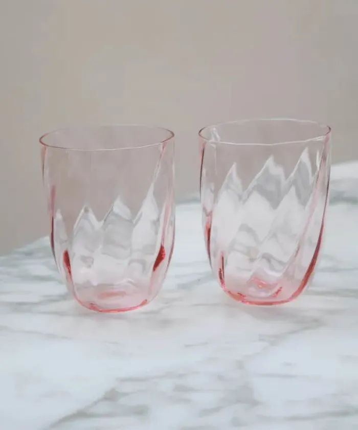 Anna von Lipa Swirl Vandglas 25 cl - Glas - Rosa