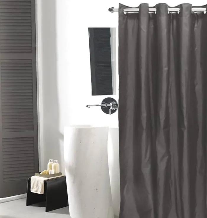 Atenas Badeforhæng B 180 x L 200 cm - Polyester - Grå
