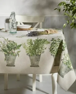 Atenas Pots Dug B 150 x L 250 cm - Bomuld - Natur/green