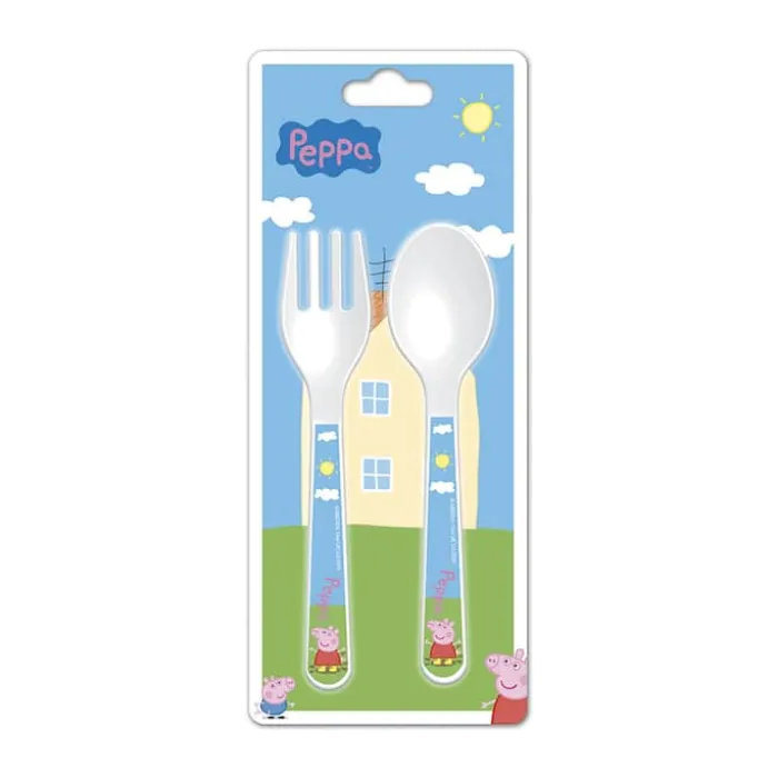 Barbo Toys Gurli gris Bestiksæt - 2 dele BPA-fri melamin - Blå