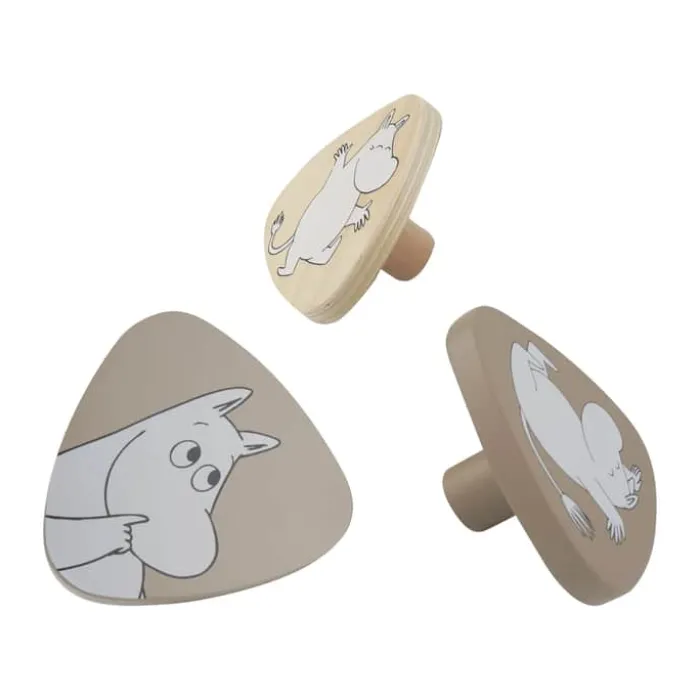 Barbo Toys Mumi Knager - 3 stk. Ø 11 cm - Mdf - Natur