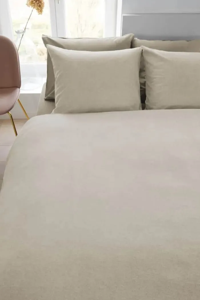 BeddingHouse Frost Sengetøj B 140 x L 220 cm - Bomuldsflanel - Light Sand