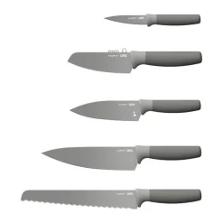 BergHOFF Balance Knivblok - 6 dele H 23 cm - Rustfrit stål/ABS-plastik - Grå/Sage