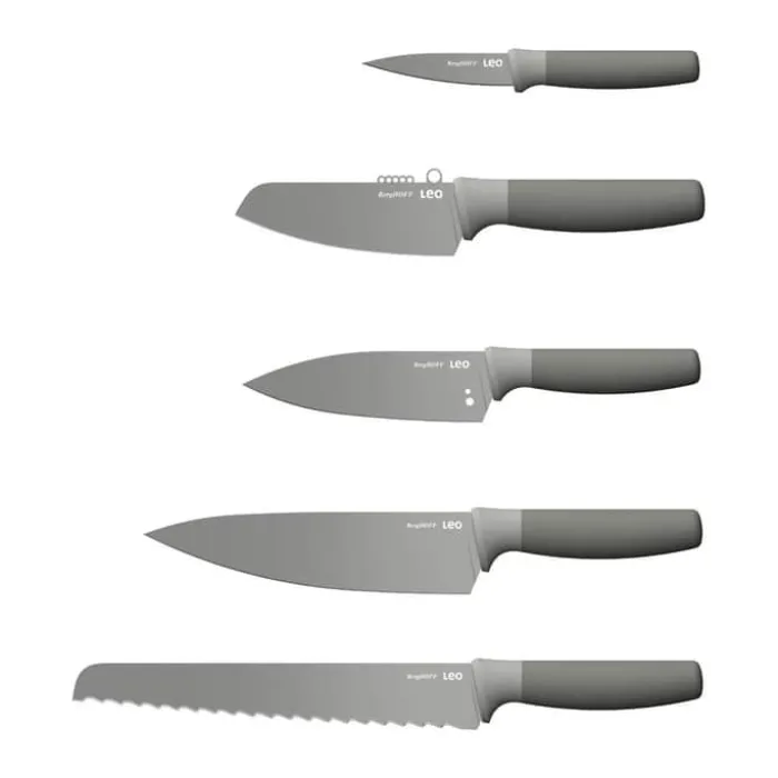 BergHOFF Balance Knivblok - 6 dele H 23 cm - Rustfrit stål/ABS-plastik - Grå/Sage