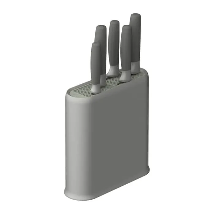 BergHOFF Balance Knivblok - 6 dele H 23 cm - Rustfrit stål/ABS-plastik - Grå/Sage