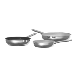 BergHOFF Helix Stegepandesæt - 3 dele Ø 20/24/28 cm - Rustfrit stål - Sølvfarvet