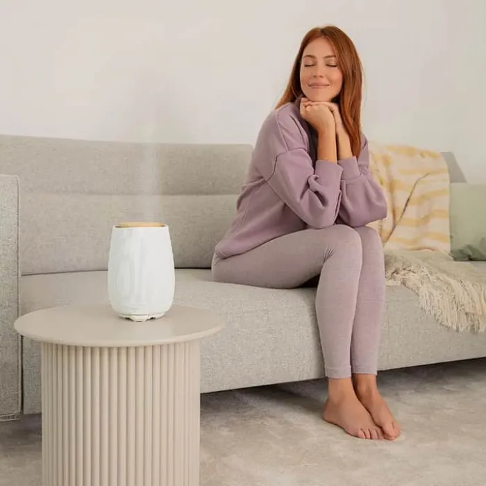 Beurer Aroma diffuser Ø 13 x H 18,3 cm - Keramik/træ - Hvid