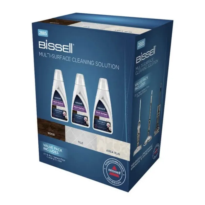 BISSELL Multi-Surface Floor Cleaning Solution Rengøringsmiddel - 3 stk. 1 liter - Plastik - Sølvfarvet