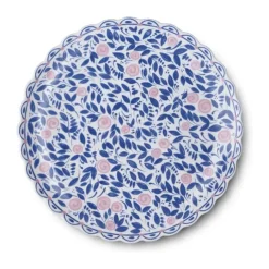 Bjørn Wiinblad Dora Kagetallerken Ø 20 cm - Porcelæn - Blå/rosa