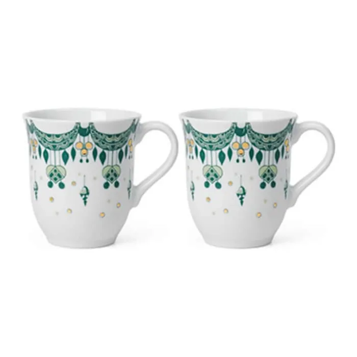 Bjørn Wiinblad Guirlande Krus - 2 stk. 35 cl - Porcelæn - Grøn