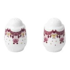 Bjørn Wiinblad Guirlande Salt- og pebersæt H 6 cm - Porcelæn - Rød/hvid/guld