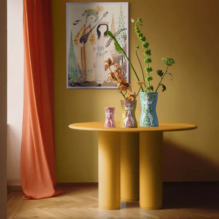Bjørn Wiinblad Nina Vase H 28,5 cm - Keramik - Lyseblå/grøn