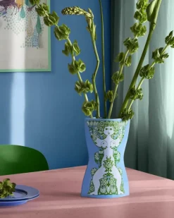 Bjørn Wiinblad Nina Vase H 28,5 cm - Keramik - Lyseblå/grøn