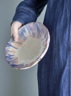 Bloomingville Amalia Skål Ø 18,5 cm - Stentøj - Lyserød/blå