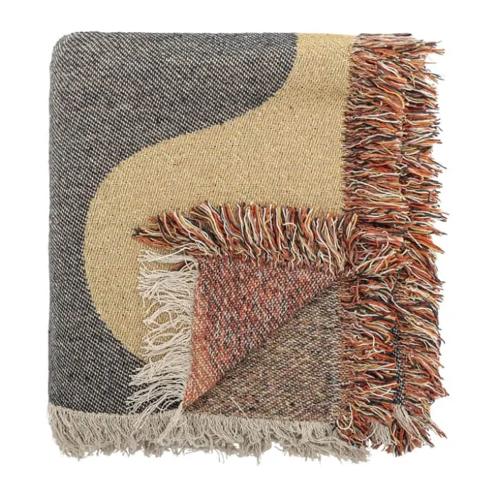 Bloomingville Arni Plaid B 130 x L 160 cm - Genanvendt bomuld - Brun