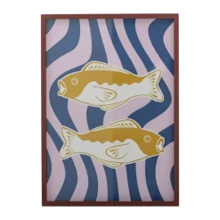 Bloomingville Billede - Remy Illustration med ramme H 70 x B 50 x L 2,5 cm - Fyrretræ - Rose