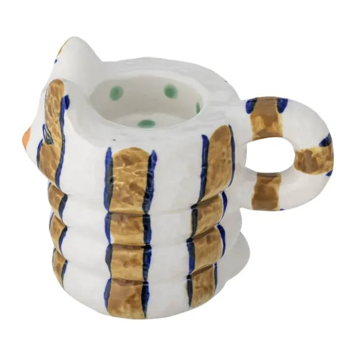 Bloomingville Caty Lysestage - 2 stk. H 9,5 x B 1,4 x L 15,8 cm - Stentøj - Brun