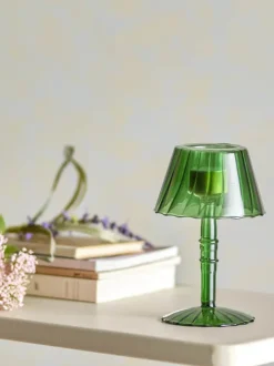 Bloomingville Cisco Fyrfadsstage Ø 10,5 x H 18 cm - Glas - Grøn