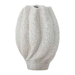 Bloomingville Cove Vase Ø 19,5 x H 28 cm - Stentøj - Hvid