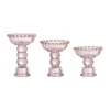 Bloomingville Delphia Kronelysestage - 3 stk. Ø 6,5 x H 9,5 cm - Glas - Lyserød