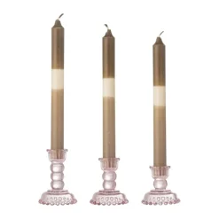 Bloomingville Delphia Kronelysestage - 3 stk. Ø 6,5 x H 9,5 cm - Glas - Lyserød