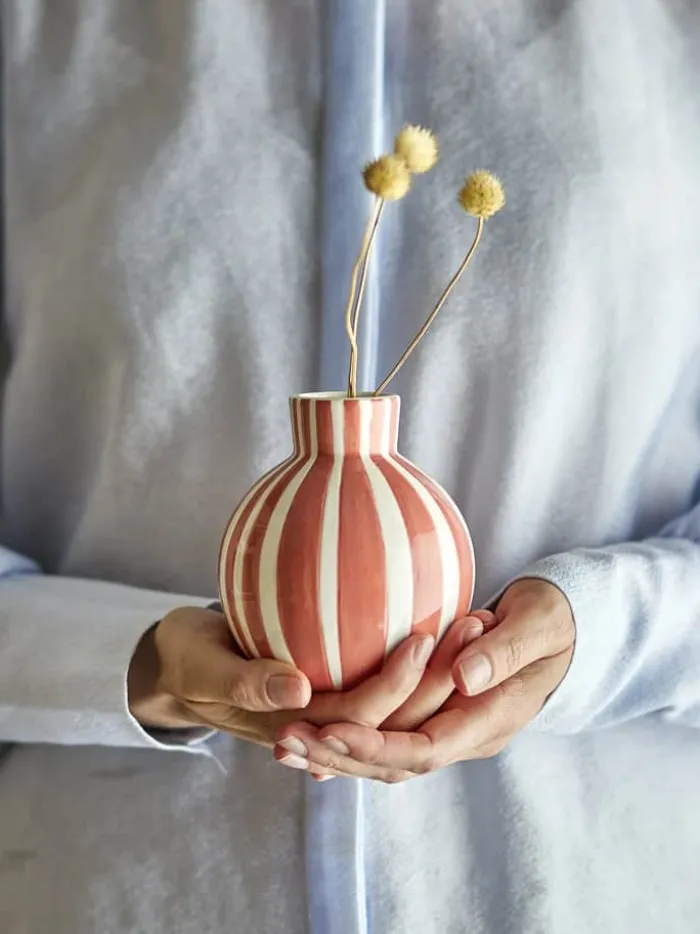Bloomingville Fian Vase H 11 cm - Keramik - Orange