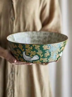 Bloomingville Hezha Skål Ø 28 cm - Stentøj - Grøn