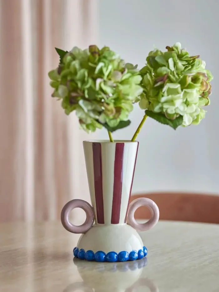 Bloomingville Hyldia Vase H 21 cm - Stentøj - Multifarvet