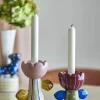 Bloomingville Kronelysestage - 2 stk. H 15 cm - Stentøj - Multifarvet