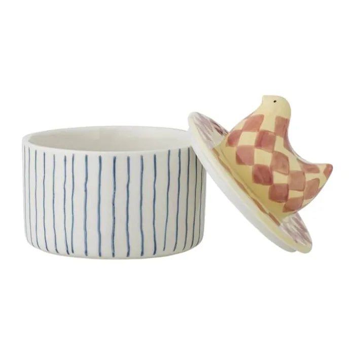 Bloomingville Krukke m. låg - Biona H 12 x B 11 cm - Stentøj - Lyserød