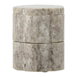 Bloomingville Krukke m. låg - Nezli H 11,5 x B 9 cm - Marmor - Natur