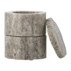 Bloomingville Krukke m. låg - Nezli H 11,5 x B 9 cm - Marmor - Natur