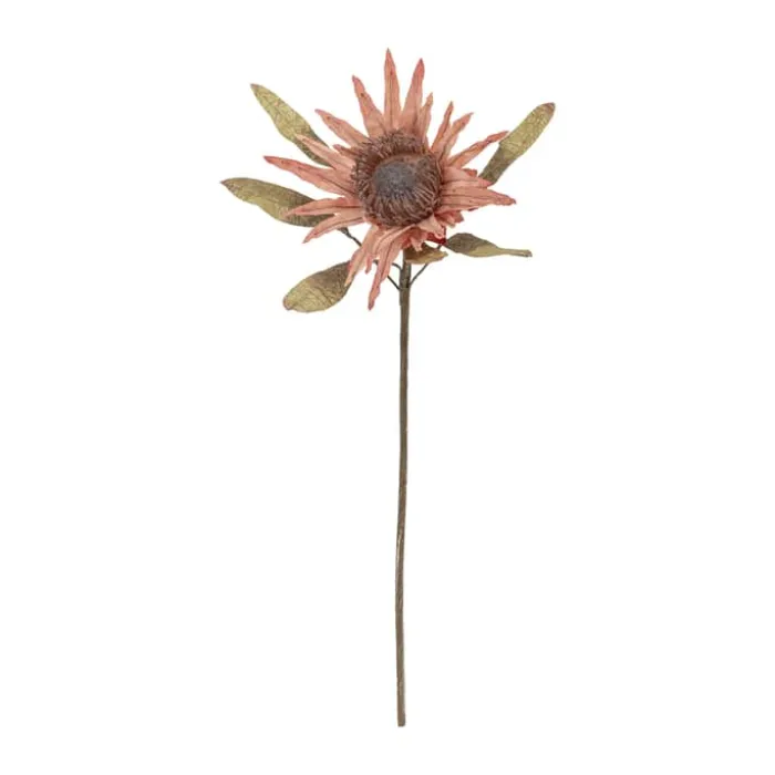 Bloomingville Kunstig blomst - Protea stilk H 100 cm - Polyester - Lyserød
