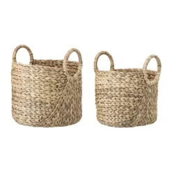 Bloomingville Kurv - 2 stk. H 34 x Ø 32 cm - Vandhyacint - Natur