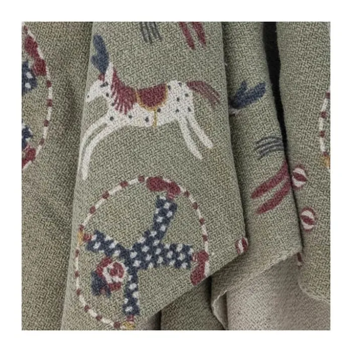 Bloomingville Loome Plaid B 130 x L 160 cm - Genanvendt bomuld - Grøn