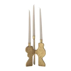 Bloomingville Lux Kronelysestage H 27,5 x B 16 x L 21,5 cm - Metal - Guldfarvet